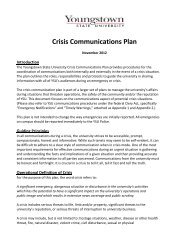Crisis Communications Plan - Youngstown State University