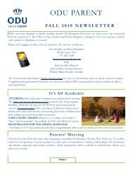 Fall 2010 Newsletter - Academic Enhancement - Old Dominion ...