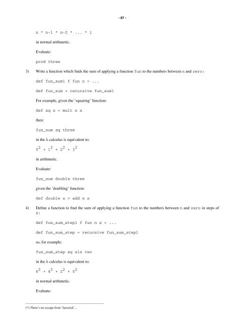 An Introduction to Functional Programming Through Lambda Calculus