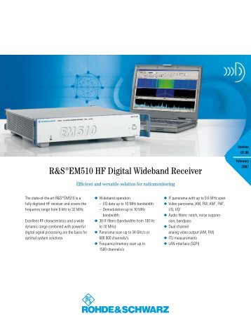 R&S EM510 HF Digital Wideband Receiver - Rohde & Schwarz