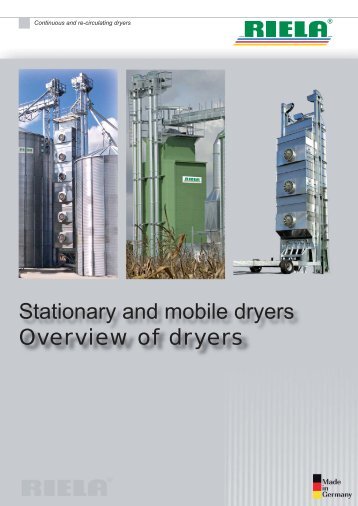 Stationary and mobile dryers Overview of dryers - Riela