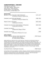 Chris Becker - Résumé - The Department of Music