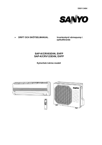 Manual SANYO SAP-KCRV93/123EH(FP)N - Kcc