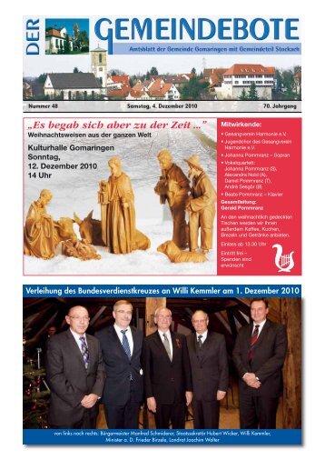 Ausgabe :Gomaringen 04.12.10.pdf - Gomaringer Verlag