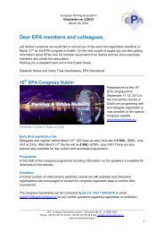 Dear EPA members and colleagues, - European Parking Association