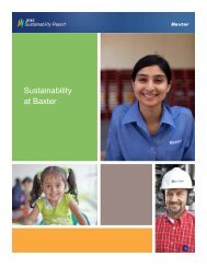 Sustainability at Baxter - Baxter Sustainability Report