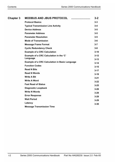 Series 2000 Communications Handbook