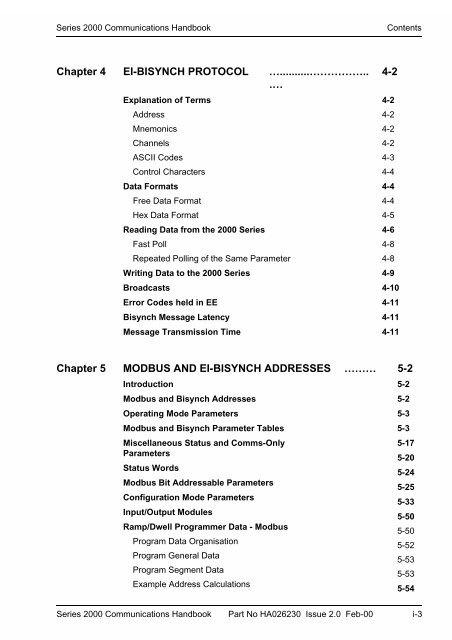 Series 2000 Communications Handbook