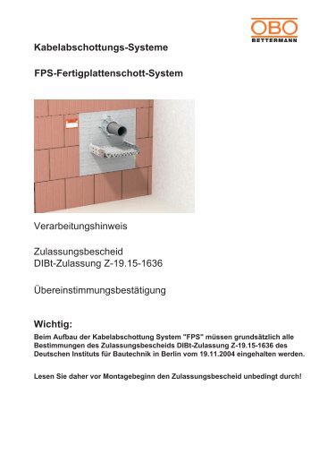 Kabelabschottungs-Systeme FPS ... - OBO Bettermann