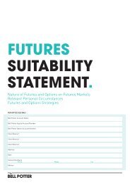 Futures Suitability Statement - Bell Potter Securities