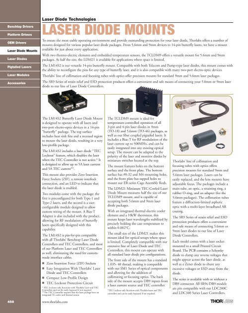 LASER DIODE MOUNTS Thorlabs