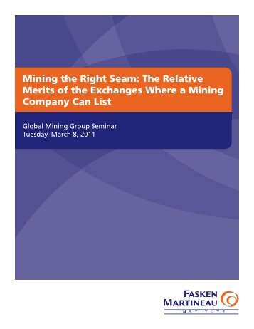Mining the Right Seam: The Relative Merits of ... - Fasken Martineau