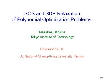 SOS and SDP Relaxation of Polynomial Optimization Problems
