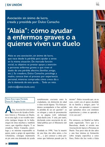 “Alaia”: cómo ayudar a enfermos graves o a quienes viven ... - Imserso