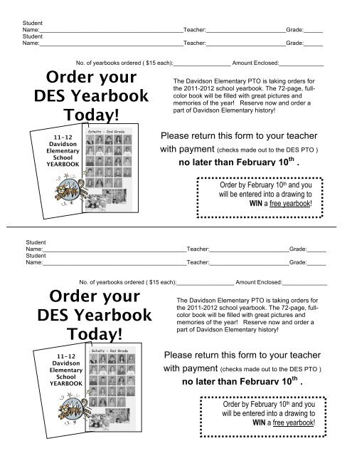 Yearbook Order form_2011-2012.pdf - Davidson Elementary School ...