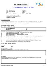 METHOD STATEMENT Control Panels BMS 6 Monthly - Vital Energi