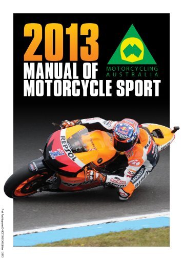 2013 Manual of Motorcycle Sport - Motorcycling Australia