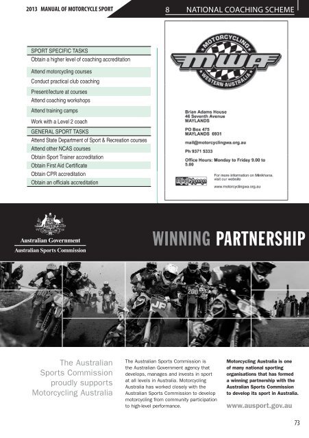 2013 Manual of Motorcycle Sport - Motorcycling Australia