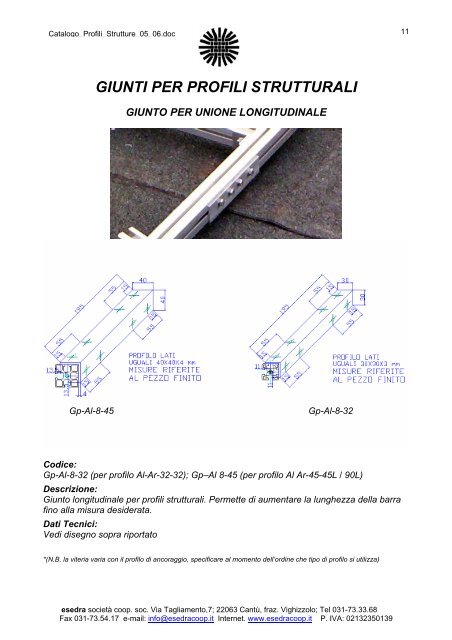 CATALOGO PROFILI E STRUTTURE - Esedra ENERGIA