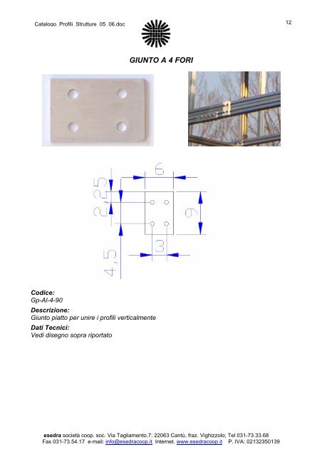 CATALOGO PROFILI E STRUTTURE - Esedra ENERGIA