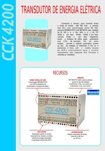 TRANSDUTOR DE ENERGIA ELÃTRICA - CCK AutomaÃ§Ã£o Ltda.