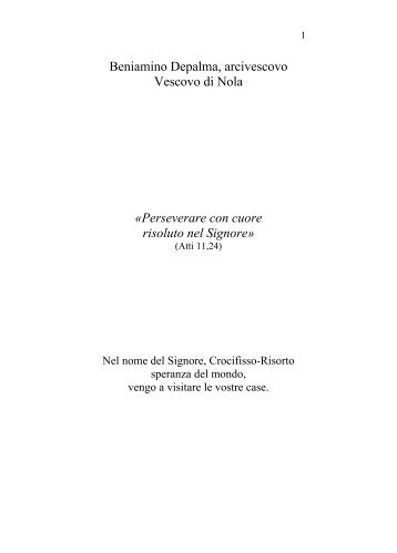 Lettera Vescovo per la visita pastorale.pdf - Diocesi di Nola