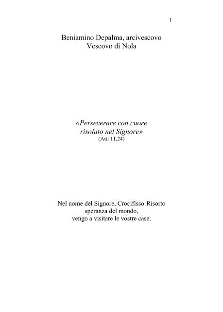 Lettera Vescovo per la visita pastorale.pdf - Diocesi di Nola