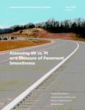 Assessing IRI vs. PI as a Measure of Pavement Smoothness