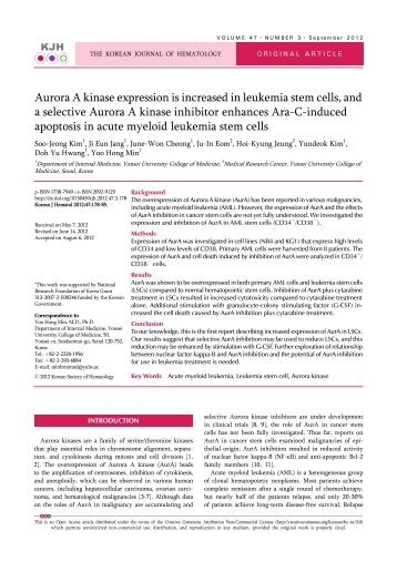 Aurora A kinase expression is increased in leukemia stem cells, and ...