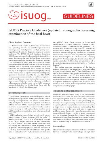 (updated): sonographic screening examination of the fetal ... - isuog