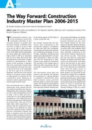 The Way Forward: Construction Industry Master Plan 2006-2015