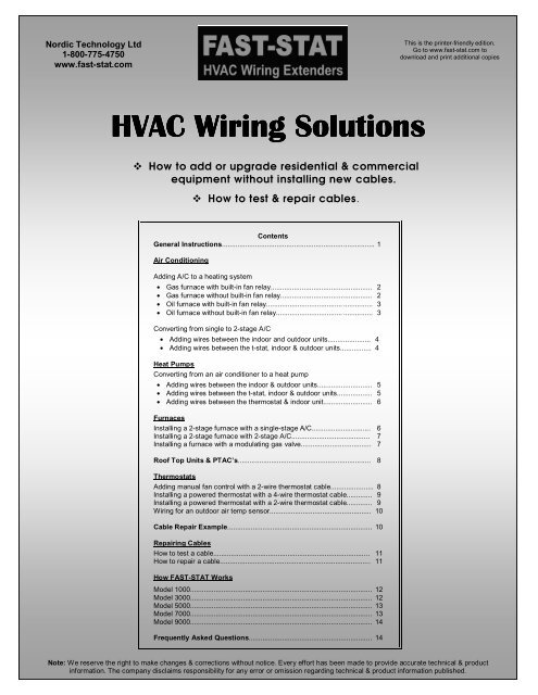 Fast Stat Wiring Solutions