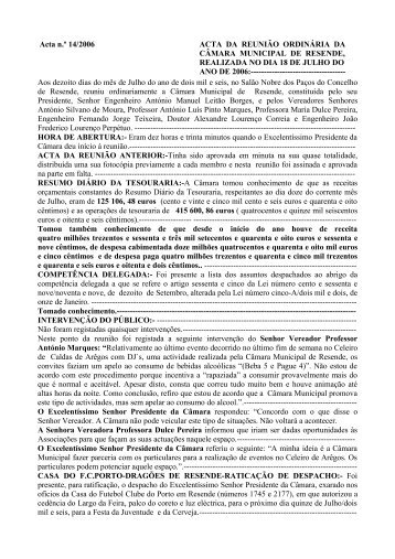 Acta n.Âº 14 - CÃ¢mara Municipal de Resende