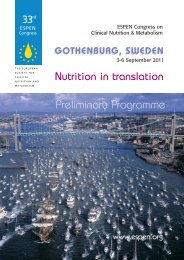 gothenburg, sweden - European Society for Clinical Nutrition and ...