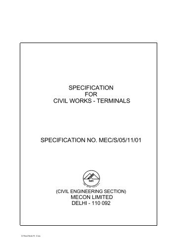 specification for civil works - terminals specification no. mec/s/05/11/01