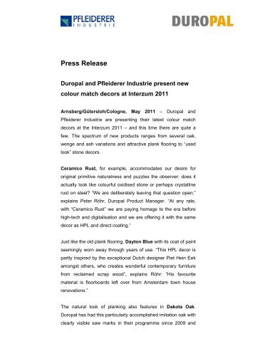 Press Release - Duropal