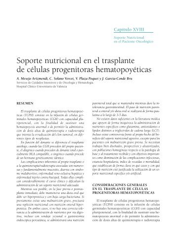 Soporte nutricional en el trasplante de cÃ©lulas progenitoras ...