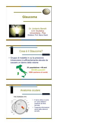 Glaucoma - Clinica Oculistica Universitaria di Pisa