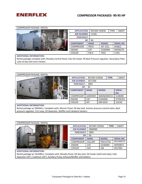 COMPRESSOR PACKAGES FOR SALE - Enerflex