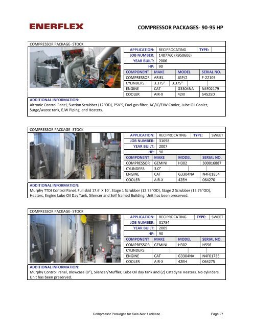 COMPRESSOR PACKAGES FOR SALE - Enerflex