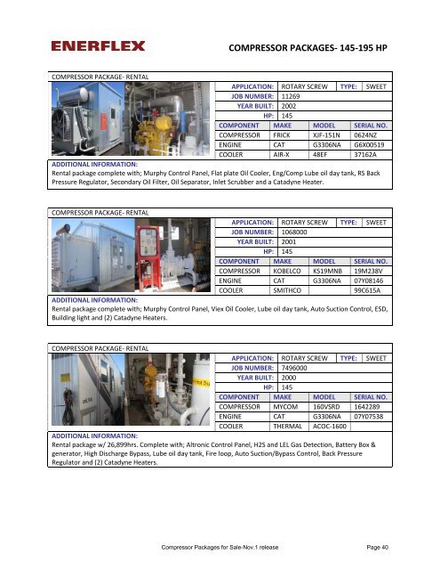 COMPRESSOR PACKAGES FOR SALE - Enerflex