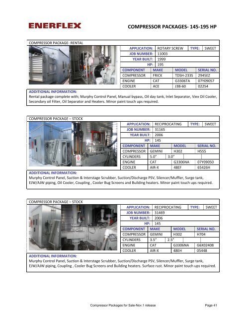 COMPRESSOR PACKAGES FOR SALE - Enerflex