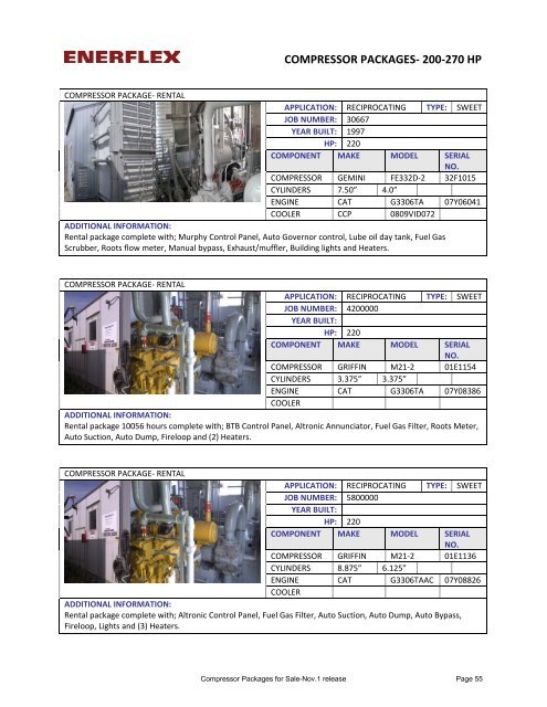 COMPRESSOR PACKAGES FOR SALE - Enerflex