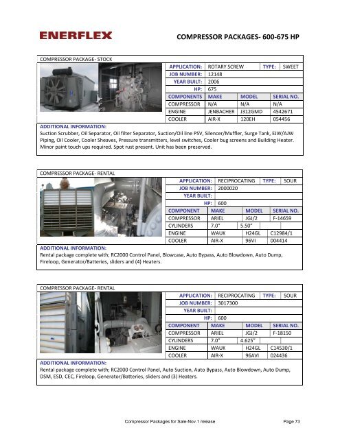 COMPRESSOR PACKAGES FOR SALE - Enerflex