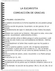 La EucaristÃ­a como acciÃ³n de gracias. Lucien Deiss - Sacramentos