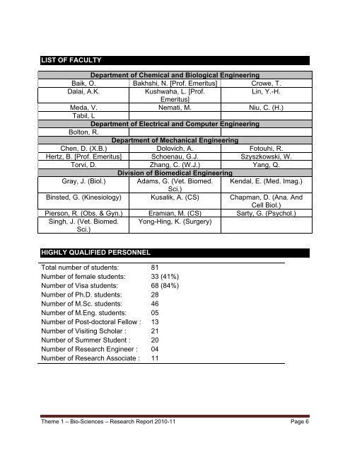 Research Report 2010-2011 - College of Engineering - University of ...