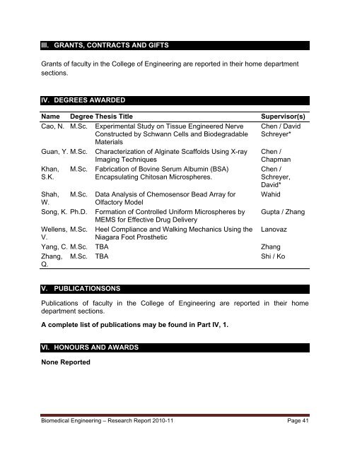 Research Report 2010-2011 - College of Engineering - University of ...