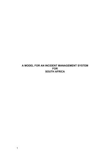 a model for an incident management system for south africa