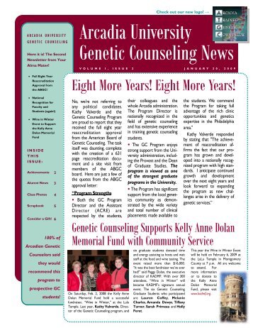 Arcadia University Genetic Counseling News