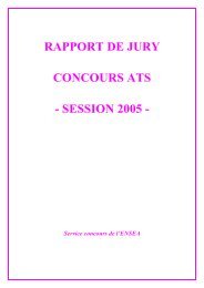 RAPPORT DE JURY - Concours ENSEA